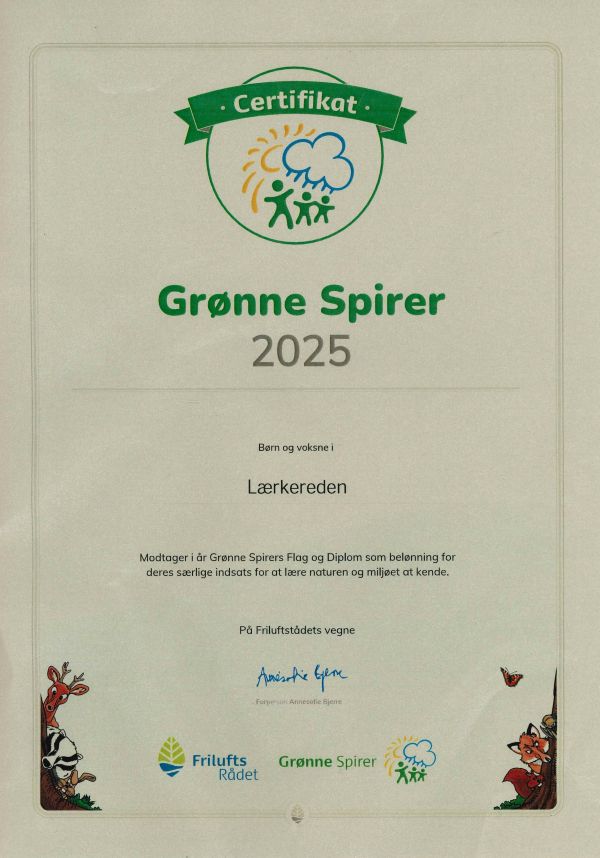 Grønne Spirer certifikat
